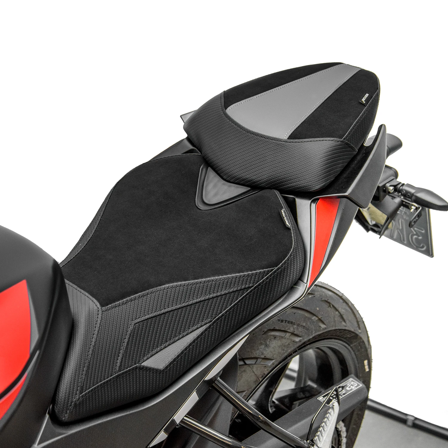 WOLFLINE Front & Rear Seat Cushion for Aprilia RS457 2024 2025 Driver & Passenger Seat for Motorcycle Riding,Comfort Upgrade