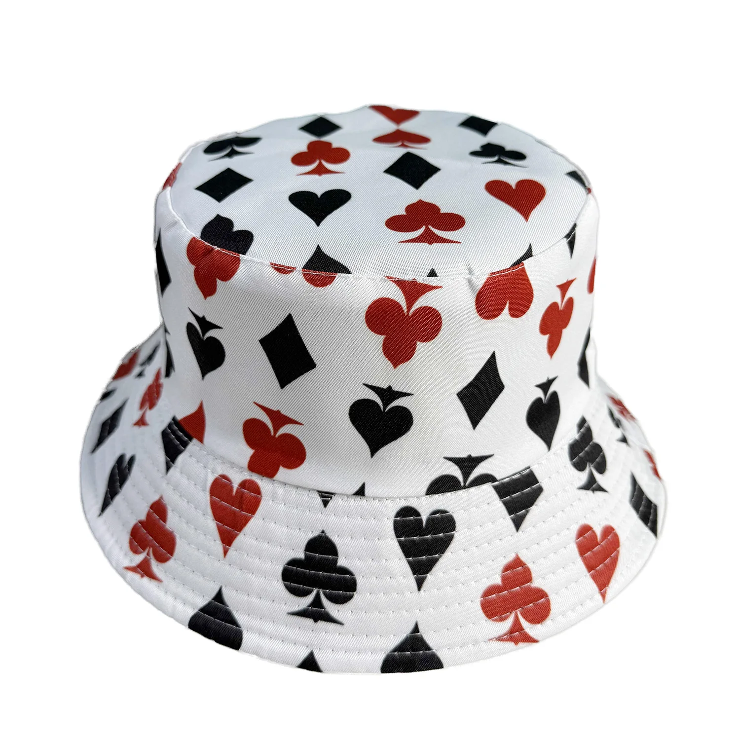 Cartoon Youthful Cool Colorful poker Bohemia Chessboard fisherman hat Outdoor Leisure Sunscreen Sun Hat Men Women bucket hats