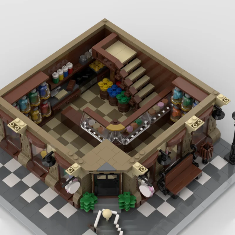 3015pcsMOC Modular Old Candy Shop DIY Grandma’s eet Shop – Heartwarming Miniature StorefrontBirthday Building Blocks Gift