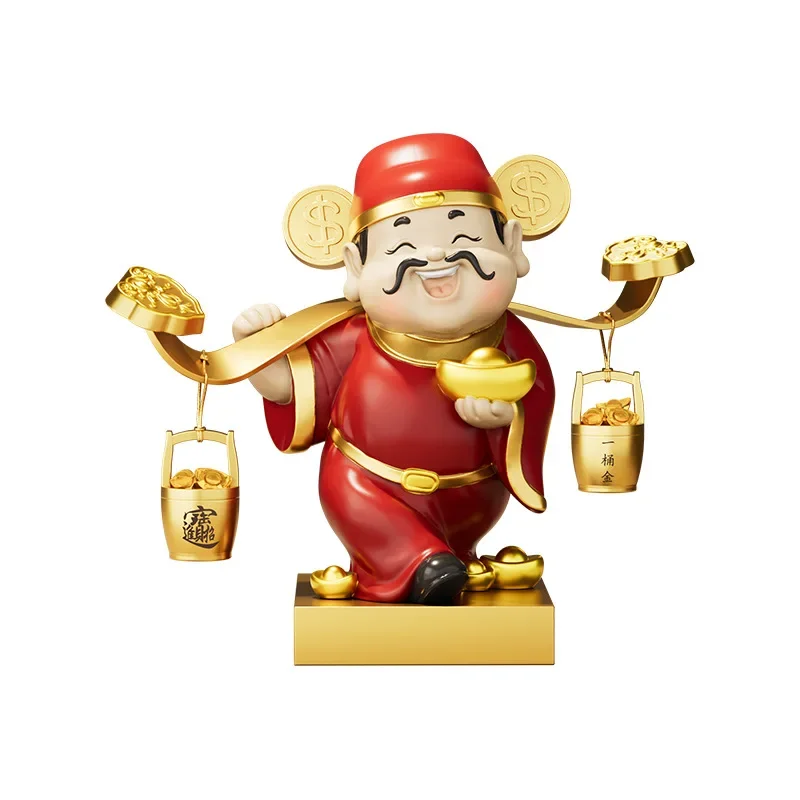God of Wealth Lucky Ornament New Chinese style living room office store front desk decoration