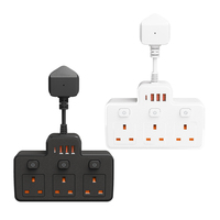 UK Plug Wall Mounted Independent Switch AC Power Strip Socket European Standard Plug With USB C Ports Charging Network Filter