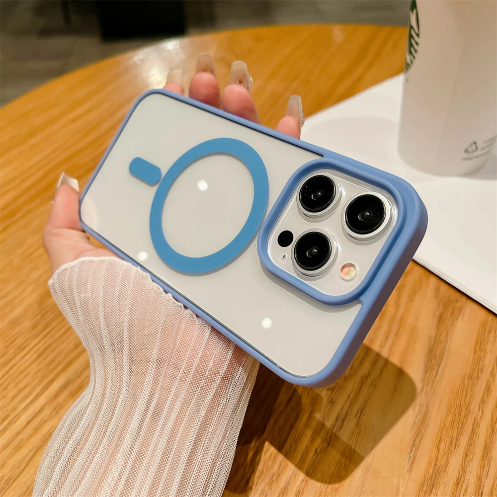 Luxury Shockproof Magsafe Wireless Charge Case for iPhone 17 16 Plus 15 14 13 12 11 Pro Max XR 17Air Clear Magnetic Bumper Cover - náhled 3