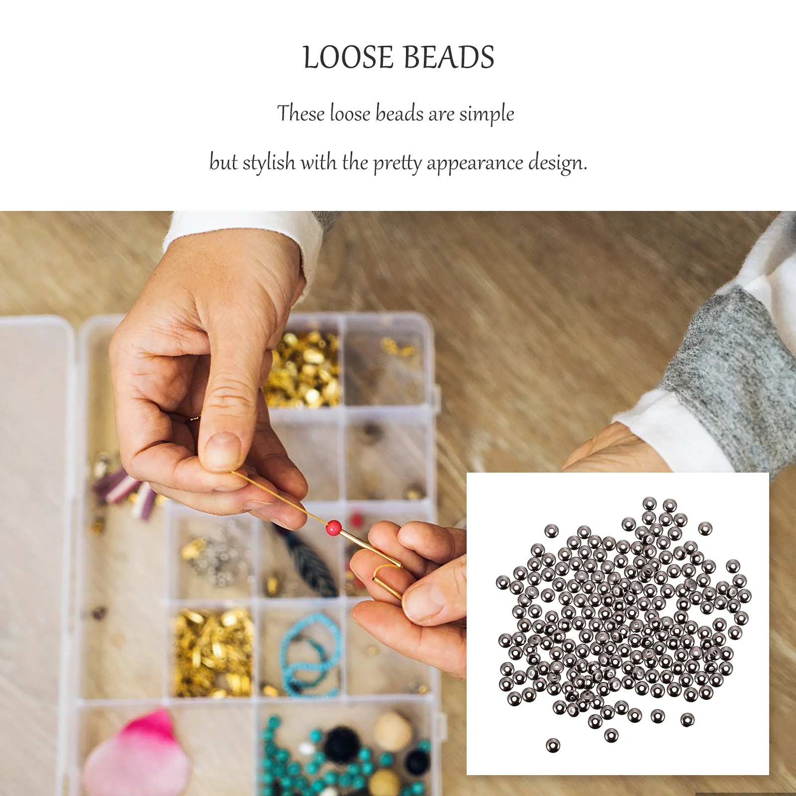 1000Pcs DIY Accessories Beads Perfect for Necklace Bracelet Dangle Lighting Decoration Sweater Chain Spacer Beads