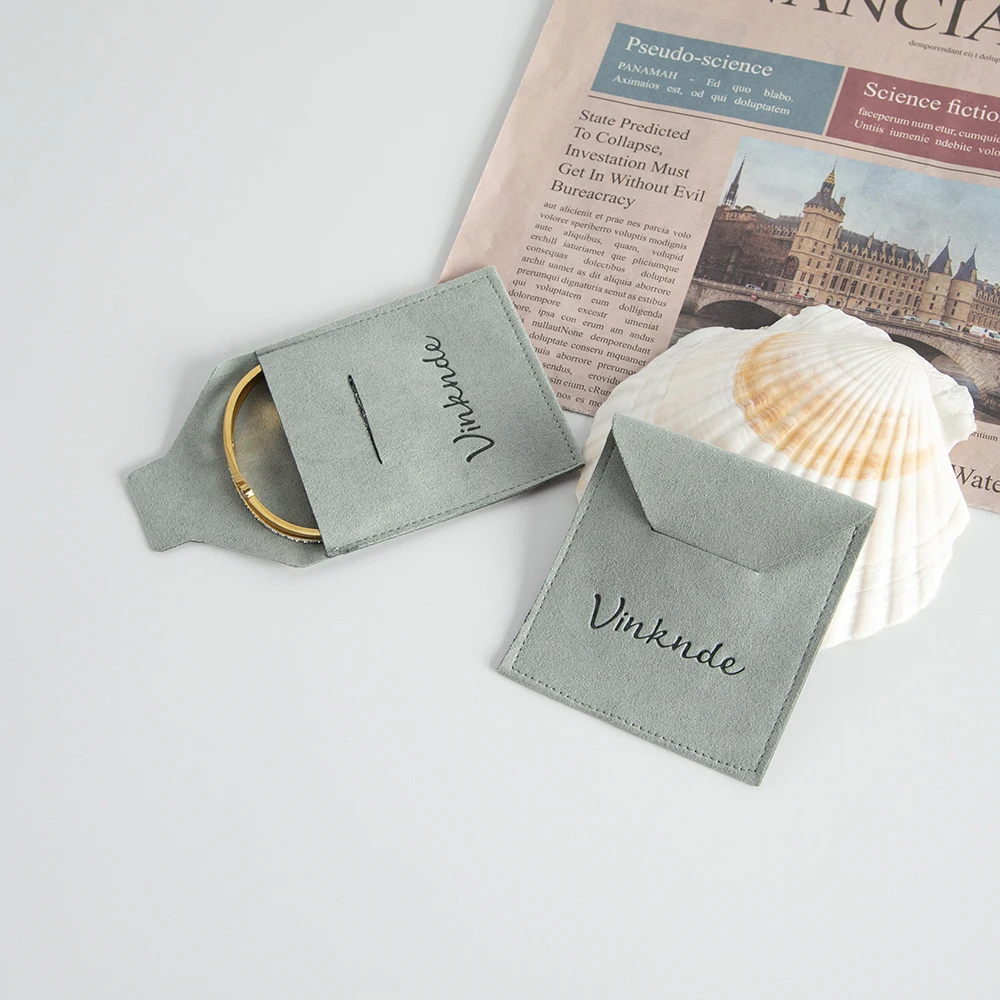 

Персонализированная роскошная замшевая сумка-конверт из микрофибры 15x15 см, маленькие кремовые сумки для ювелирных изделий Lvory для серег, браслетов, воротников, подвесок