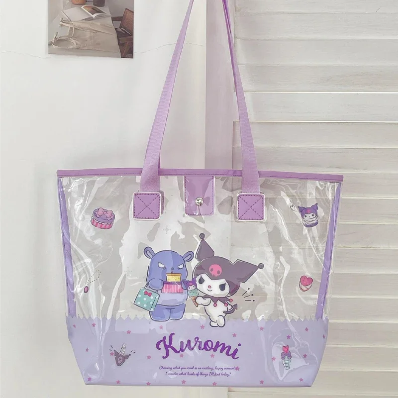 حقيبة كروس هالو كيتي سينامورول كورومي حقيبة كتف ذات سعة كبيرة حقائب محمولة لطيفة على شكل رسوم كرتونية للنساء