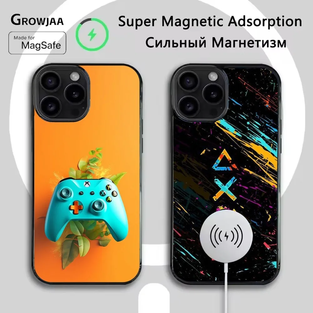 

Game Console Gamepad Gamer Play Phone Case For iPhone 16e,16,15,14,13,12,11,Plus,Pro,Max,Mini Magsafe Magnetic Wireless Charging
