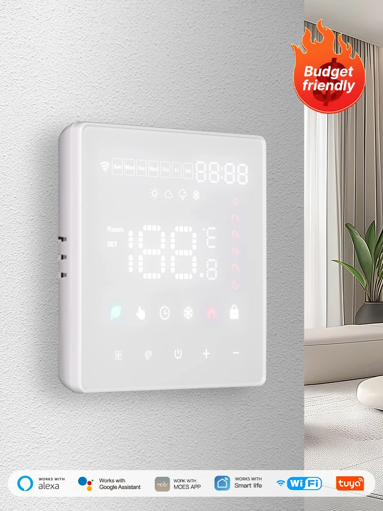 For Tuya WiFi Smart Thermostat Temperature Controller Intelligent Underfloor Heating Energy-saving Temperature Control Switch