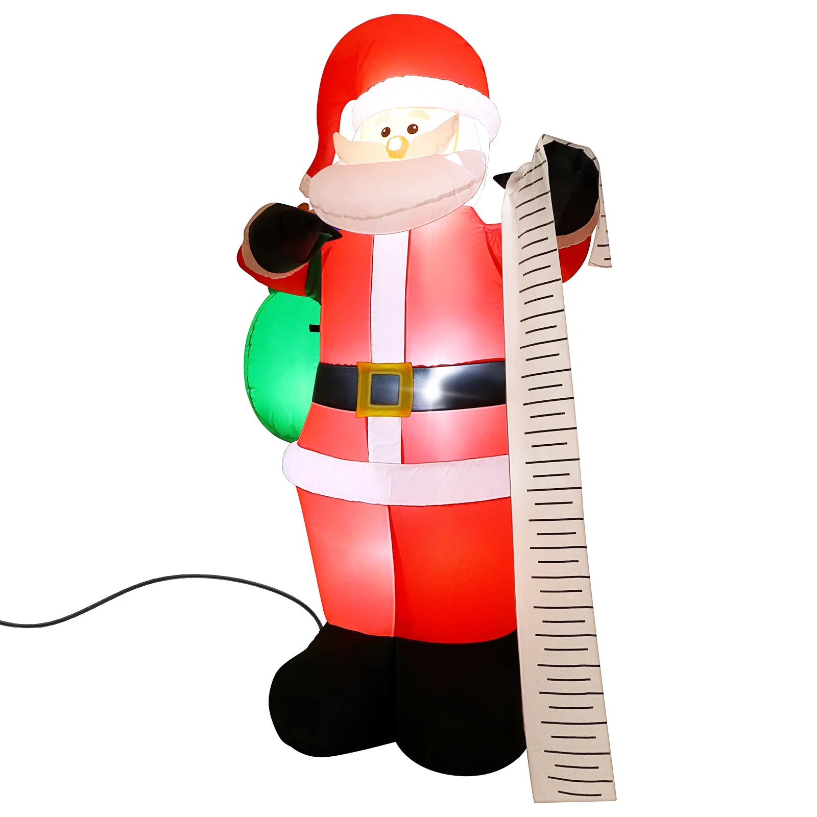 

1pc Inflatable Santa Claus Christmas Decoration 5.9FT Blow Up Santa With Present Bag Xmas Decoration With Built-in Light Us Plug