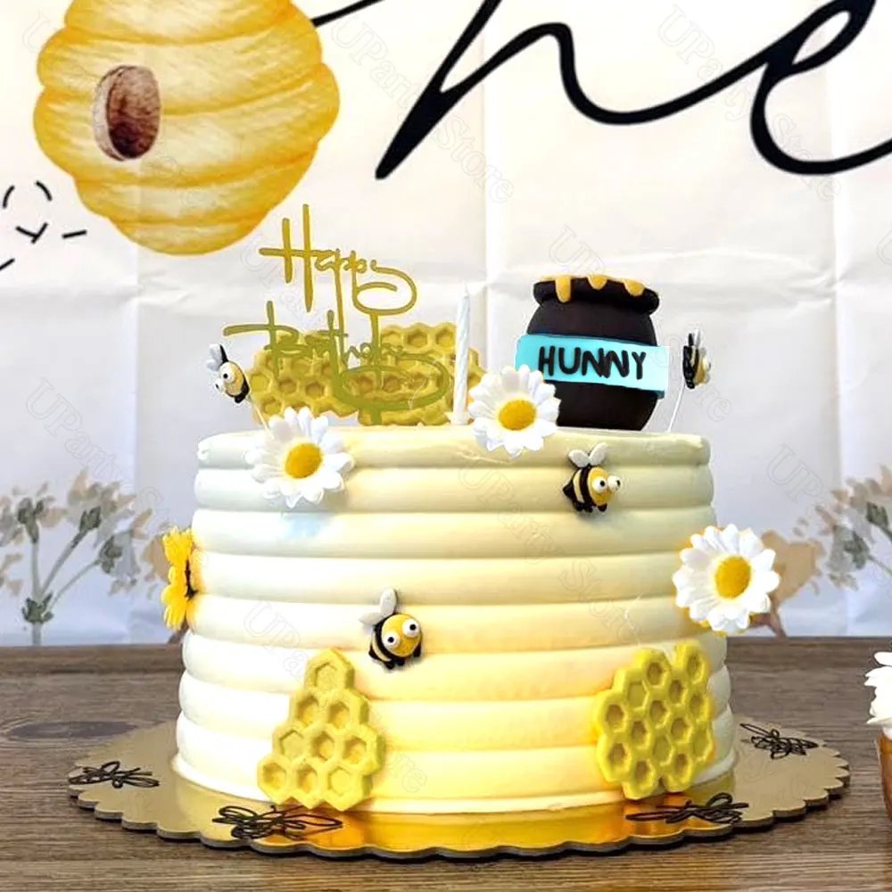 29 Stück Bienenkuchen-Topper, Honigglas-Stick, Wabenkuchen-Topper für Bienen, Geburtstag, Geschlecht offenbaren, Babyparty, Kuchendekorationen, Gastgeschenk – Detail 7