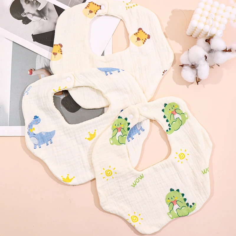 1PCS Baby Feeding Bibs 6 Layers Cotton Petal Infants Print Crepe Saliva Towel Newborn Toddler Soft Burp Cloth Kid Bib