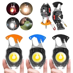 Outdoor Portable Keychain Work Light, Multifunctional Waterproof Rechargeable COB Light, Bottle Opener & Lighters & Screwdrivers