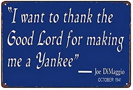 Thanks The Lord for Making Me Yankee Retro Metal Tin Sign Vintage Aluminum Sign for Home Coffee Wall Decor 8x12 Inch