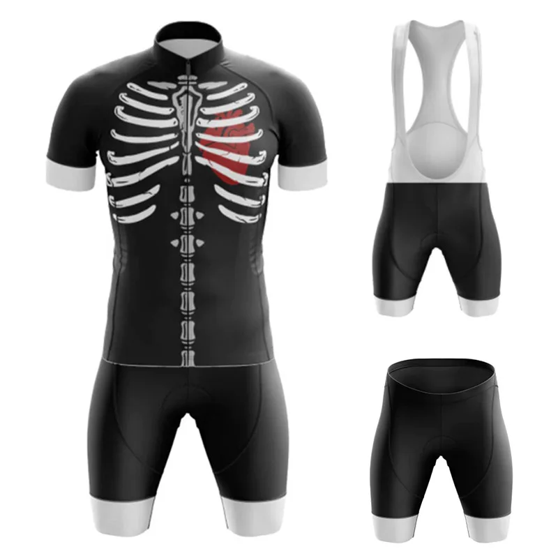 Skeleton Pattern Cycling Jersey Set 2022 Summer Men Road Bicycle Clothing Mountain Bike Uniform Breathable MTB Maillot Ciclismo