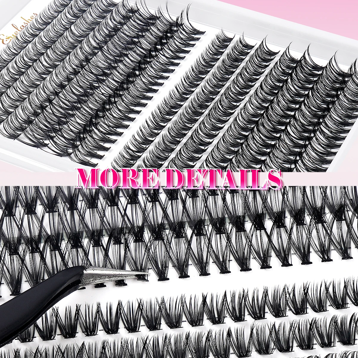 Magefy 180/280 cluster cílios individuais com pinça escova de sobrancelha multi-purpose escova lash extensão diária ferramenta de maquiagem dos olhos