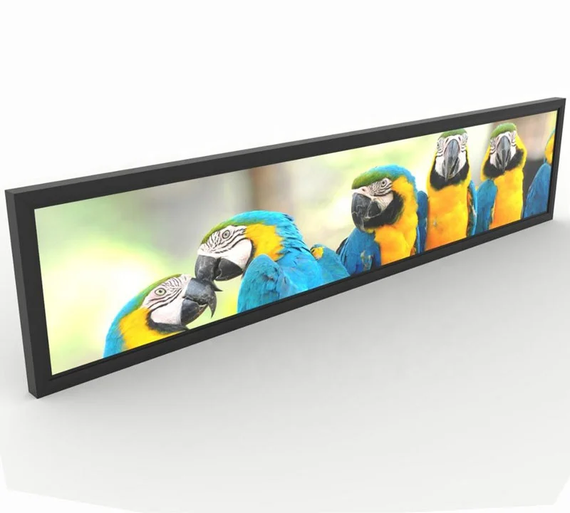 34.9 inch Lcd Stretched Taxi High Brightness Led Strip Remote Advertising Display