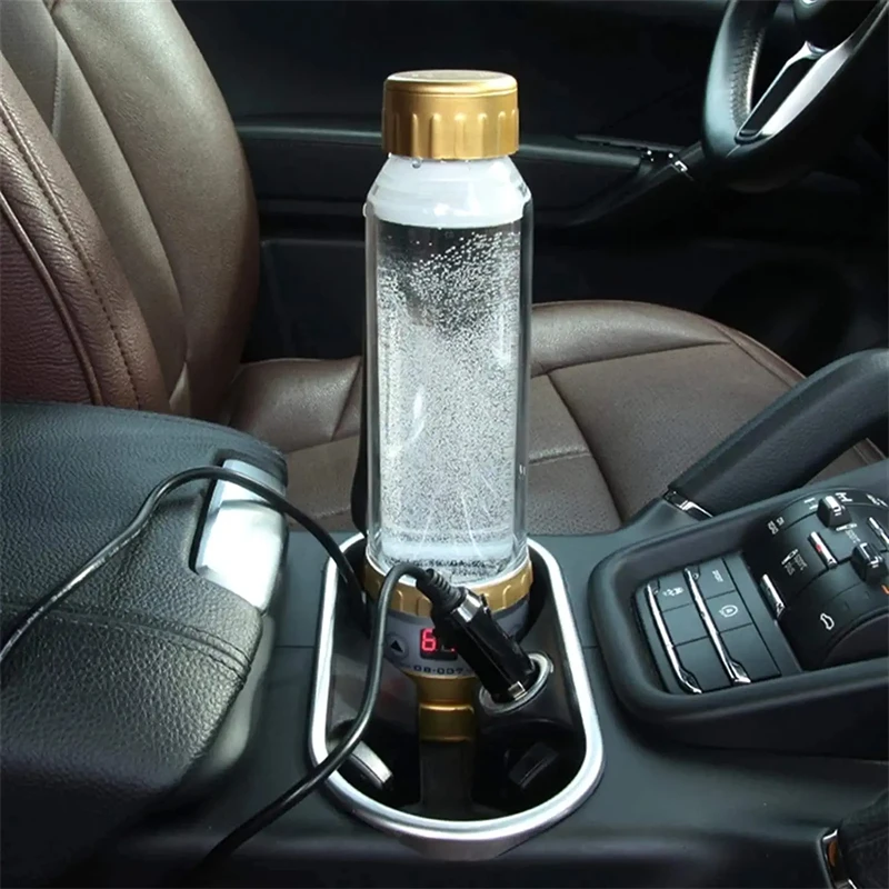 280ml Portable Car Heating Cup 12V/24V Electric Water Cup Car Kettle Coffee Tea Milk Heated Cup LED Temperature Display
