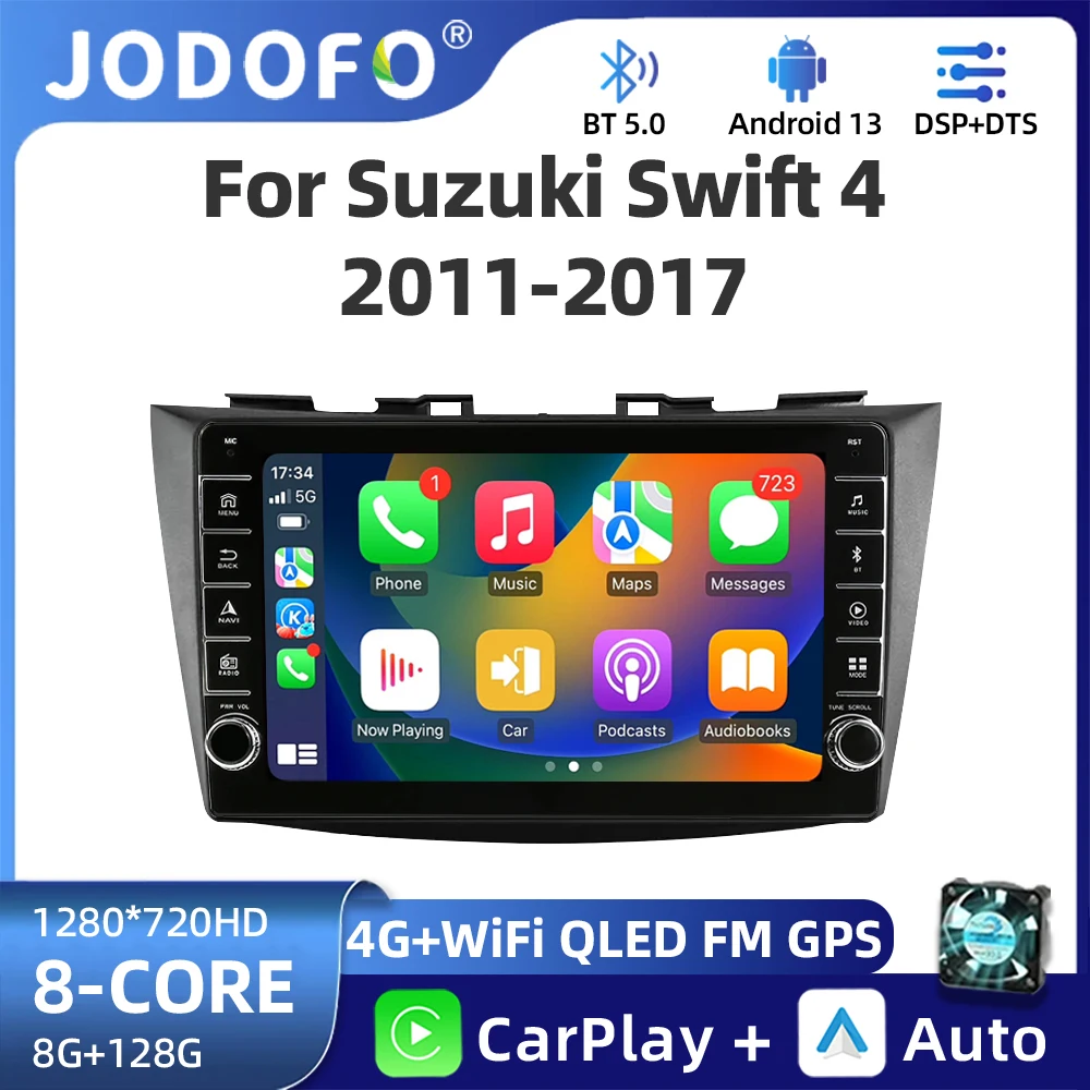 Android 13 Car Radio For Suzuki Swift 4 2011 - 2017 Multimedia Player Auto Stereo GPS Navigation Carplay QLED Screen 1280*720 BT