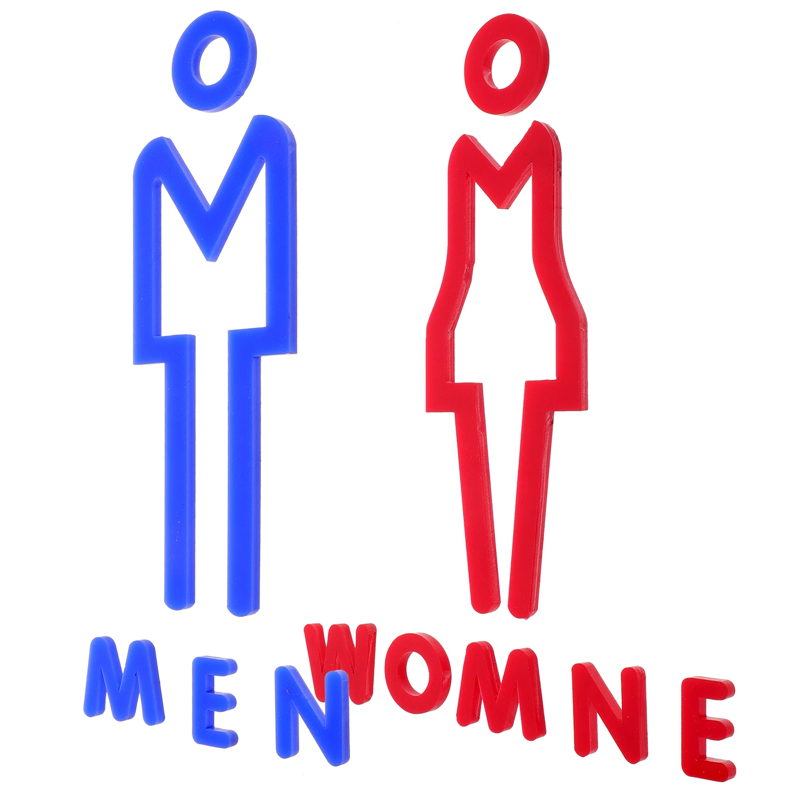 

2 Pcs Toilet Sign Male Signs for Restrooms Women's and The Door Washroom Symbol Bathroom Label