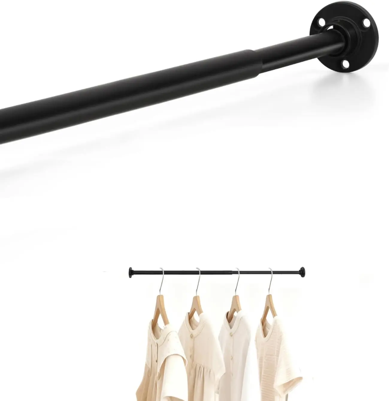 

Регулируемая тонкая штанга для шкафа, диаметр 1/2 дюйма, 12-18 дюймов, металлическая вешалка для небольших помещений