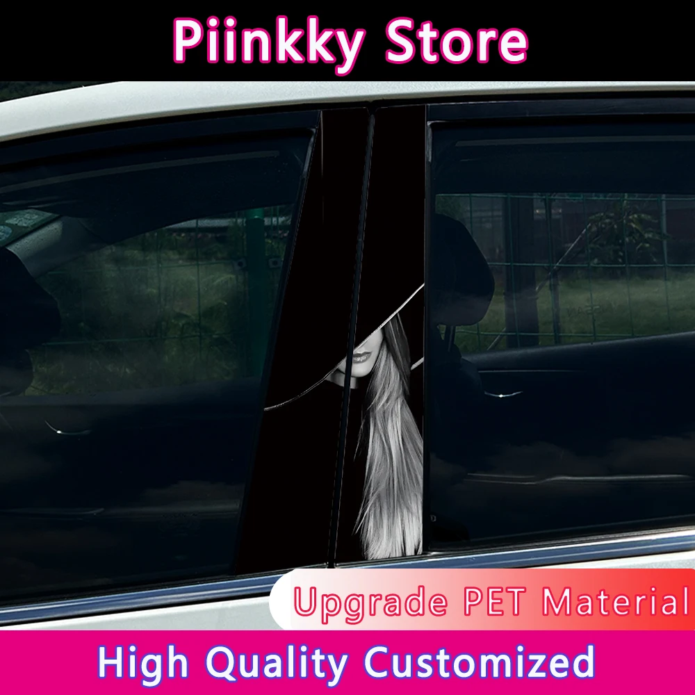 

Gothic Mask Black Art Car Stickers Auto B-pillar PET Decals Waterproof Car Center Column Cover Scratches Decor Car Accessories