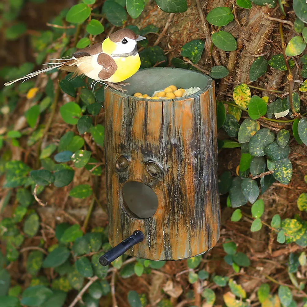 

Resin Bird House Feeder Durable Outdoor Garden Balcony Window Container Small Nest Food Dispenser Practical Beautiful Pet