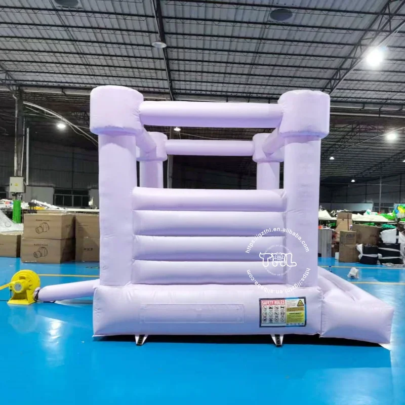Inflatable Purple Bounce Castle10x10FT PVC Bouncy House for Toddler Kids and Adults Indoor or Outdoor Wedding Birthday Party