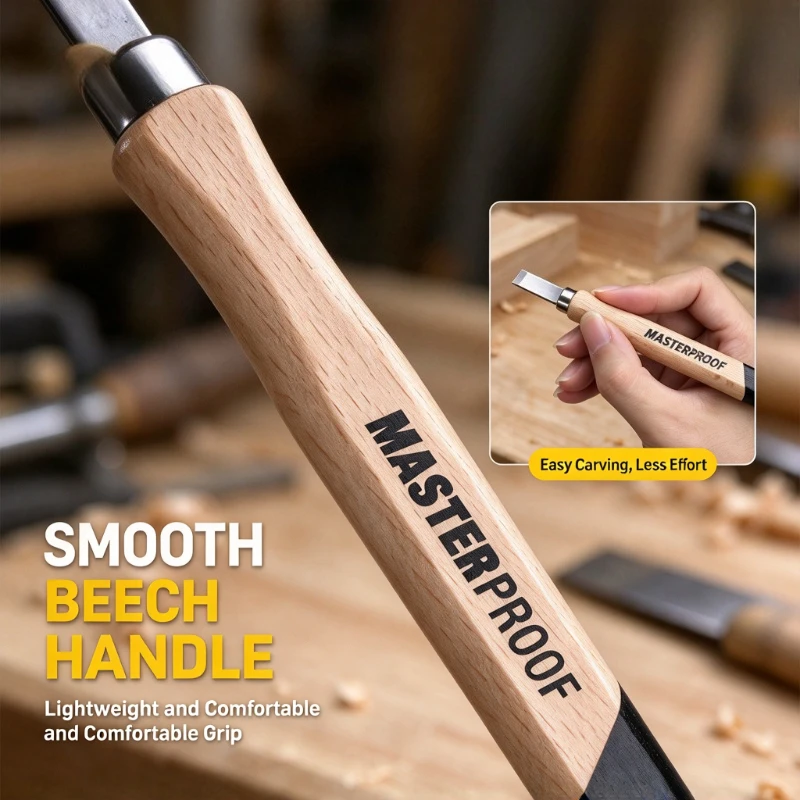 New 3/6/12PCS Manganese Steel Engraving Knives Wood Carving Hand Chisel Tool Set Handmade Wood Carving Rubber-stamp Making Tools
