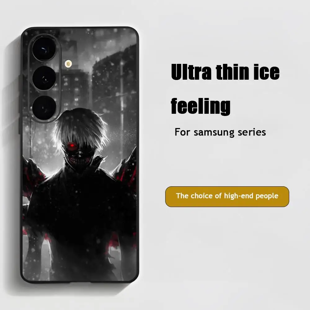 T-Tokyo G-GhouiES Cool Anime Phone Case For Samsung Galaxy S25 S24 S23 S22 S21 S20 Plus Ultra Note20 Soft Black