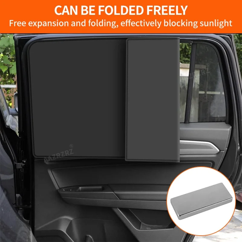 4 Pcs Magnetic Car Window Sun Shade Set, Foldable Side Window Sunshade, Easy to Install Privacy Block, Sun Blocker Sunshade, for view 5