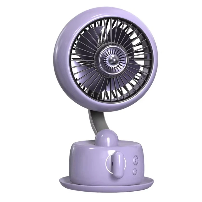 New Design Creative Small Fan USB Rechargeable Table Fan 3600mAh Desktop Rotating Fan With Aromatherapy Box For Bedroom Office
