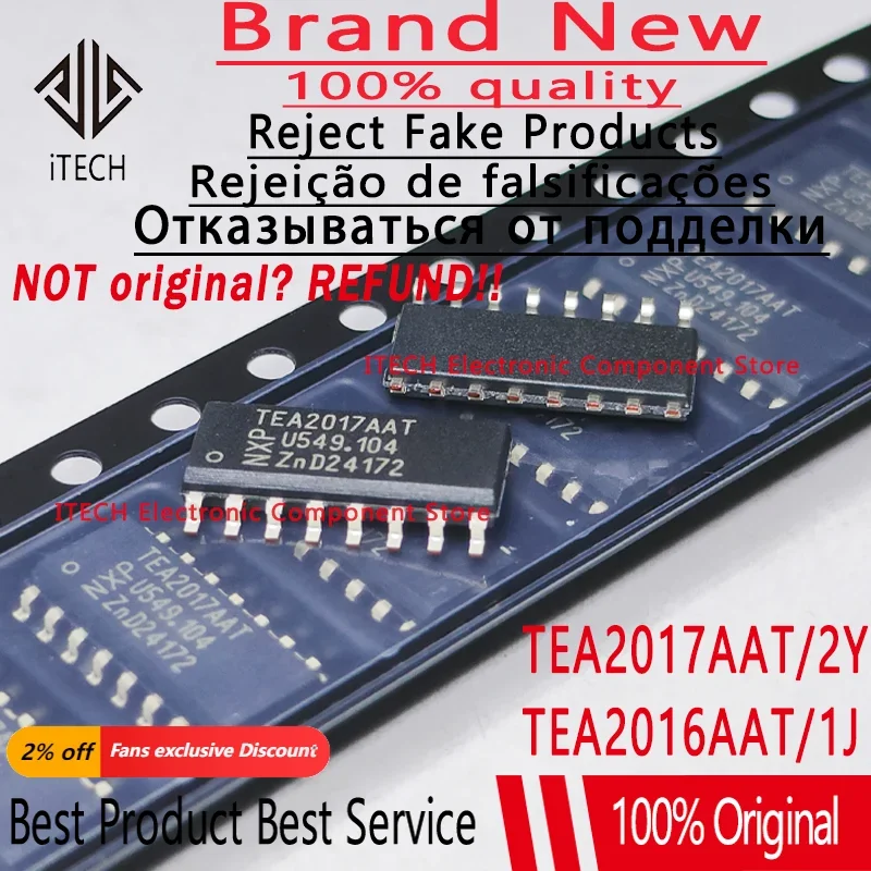 5PCS Original TEA2017AAT TEA2016AAT TEA2016AAT/1J SOP-16 TEA2017AAT/2Y RESONANT POWER SUPPLY WITH PFC 100% New and Genuine