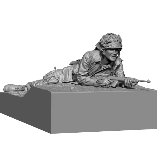 1/35 The resin soldier model kit for assembly (excluding the platform) needs to be assembled and colored by yourself  A-2255