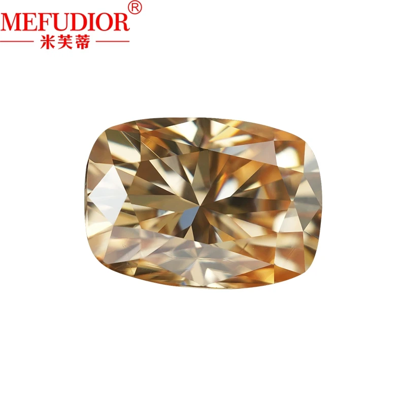 

Champagne Gold Moissanite Diamond 1- 10ct Cushion Shaped Brilliant Cut Loose Gemstones With GRA Certified D VVS1 Jewelry Marking