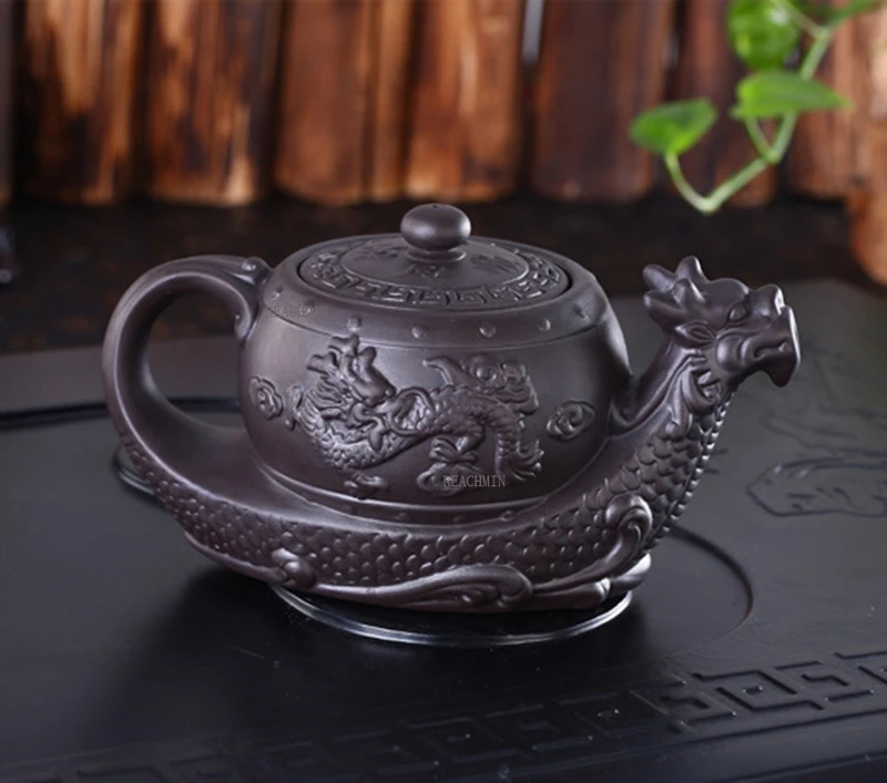 Hot Sales Chinese Yixing Purple Clay Teapot,raditional Dragon Tea Pot Big Capacity Handmade Clay Tea Set Kettle Kung Fu Teapot