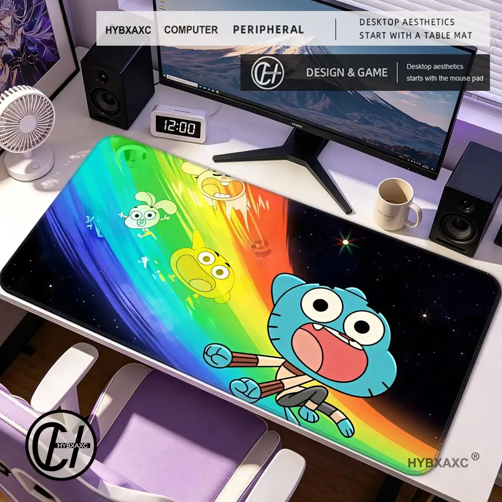

HYBXAXC Cartoon W-World Of G-GumballS MousePad Non-slip Desk Mat PC Laptop Accessories Rubber Keyboard Gamers Decoracion