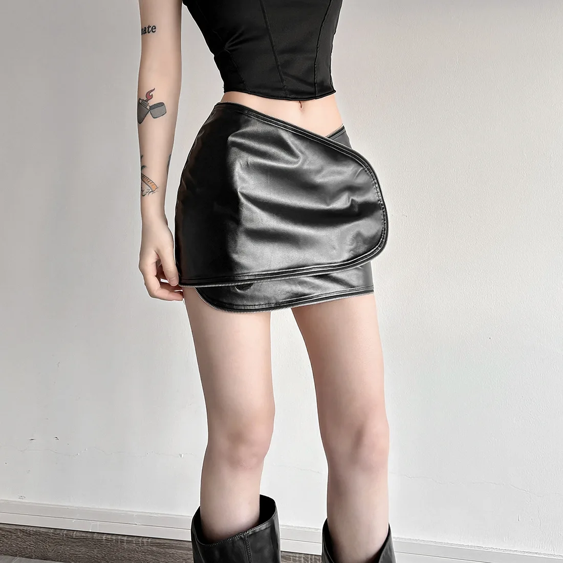 تنورة نسائية جديدة لخريف 2025 بسحاب صغير نحيف لفتاة التوابل #2