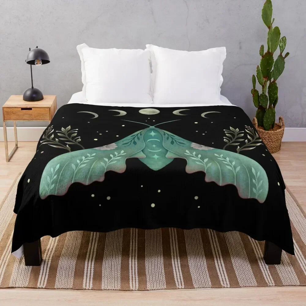 

Luna and Moth Throw Blanket Fuzzy Plush Throw Blanket for Sofa Chair