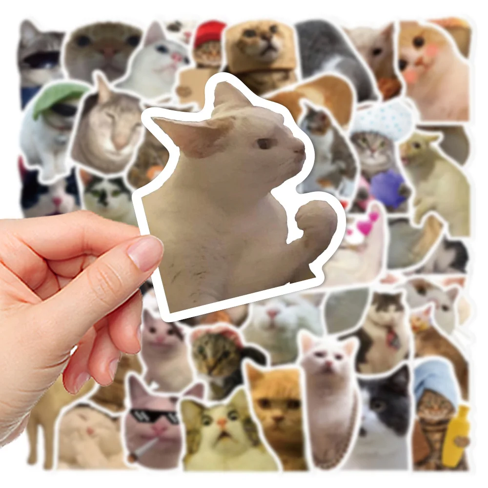 10/30/50pcs Funny Cat Stickers Cartoon Cute Decals Toy Stationery Guitar Phone Bicycle Laptop Luggage Car Graffiti Kids Sticker