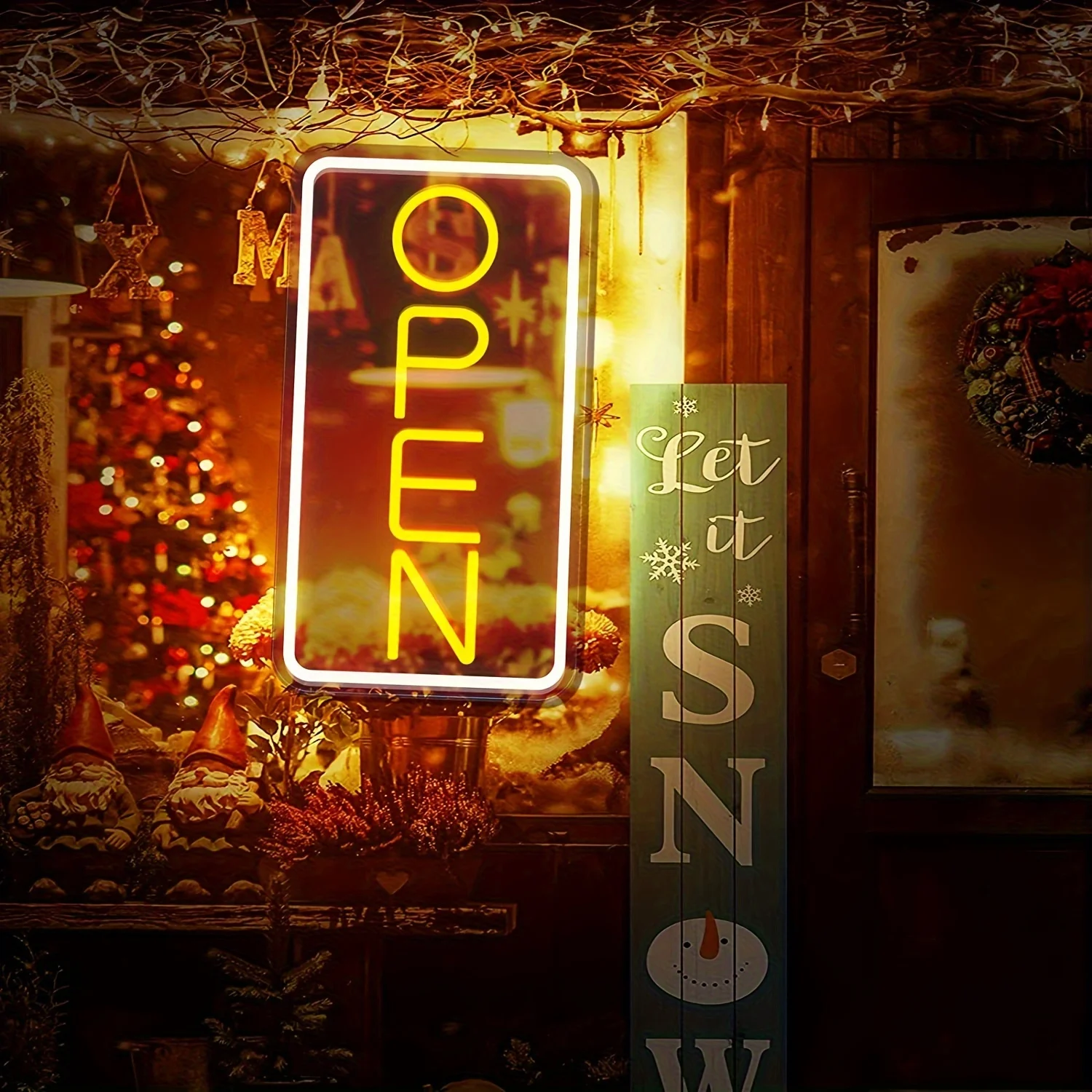 Open Neon Sign,LED Neon Sign For Club, Commercial Restaurant, Cafe, Multipurpose Decorative Wall Mounted Lights (Vertical)