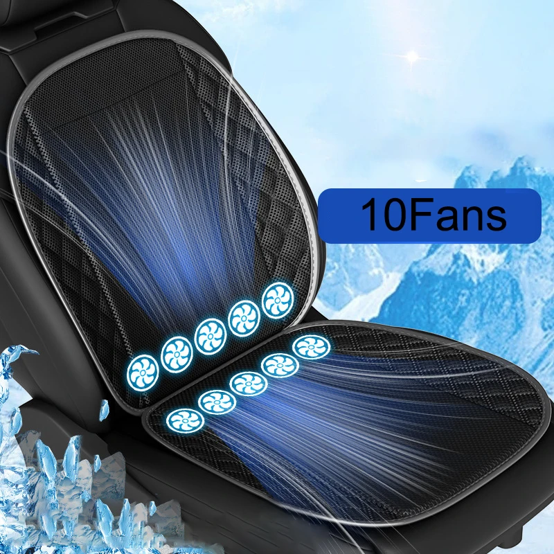 12/24V Cooling Car Seat Cushion Summer Cool Blowing With 10Fans USB Seat Covers Ventilation Seat Car Accessories