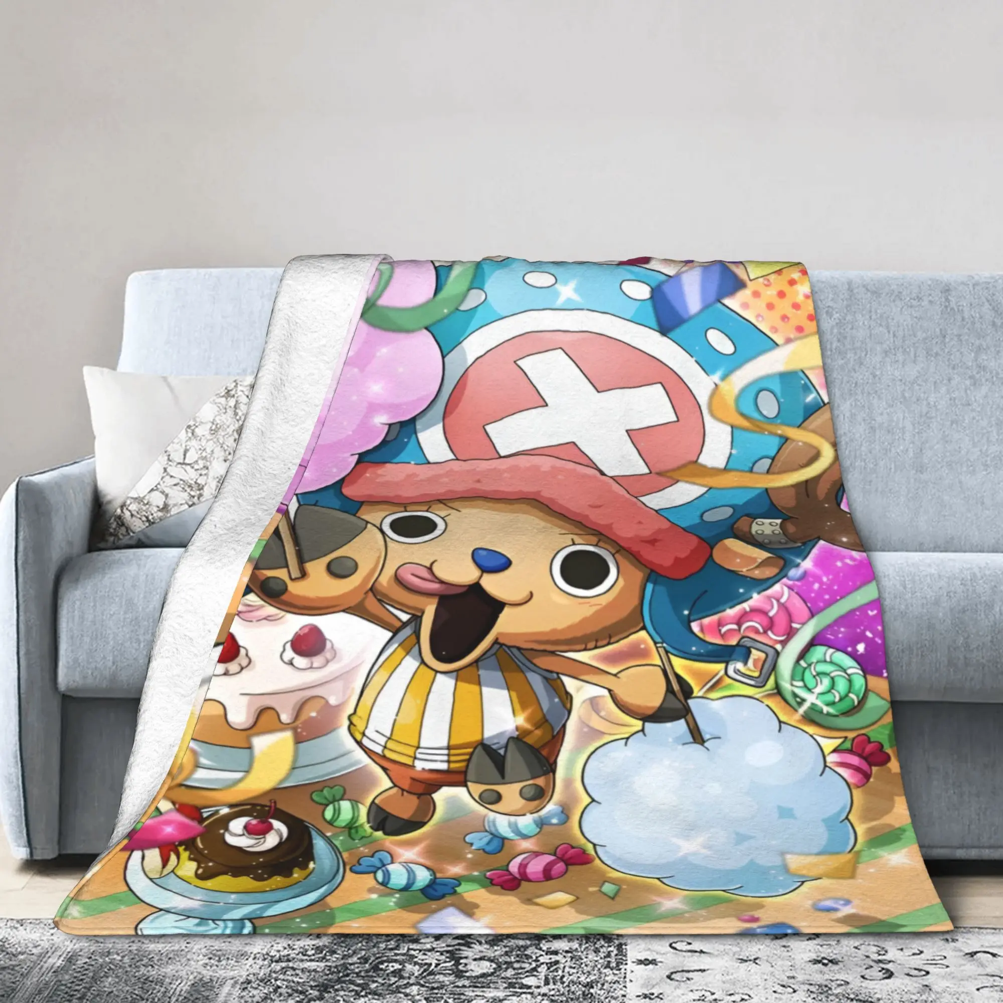 Custom Chopper Janpan Anime Blankets Warm Flannel Manga  Throw Blanket for Bed Travel Rug Piece