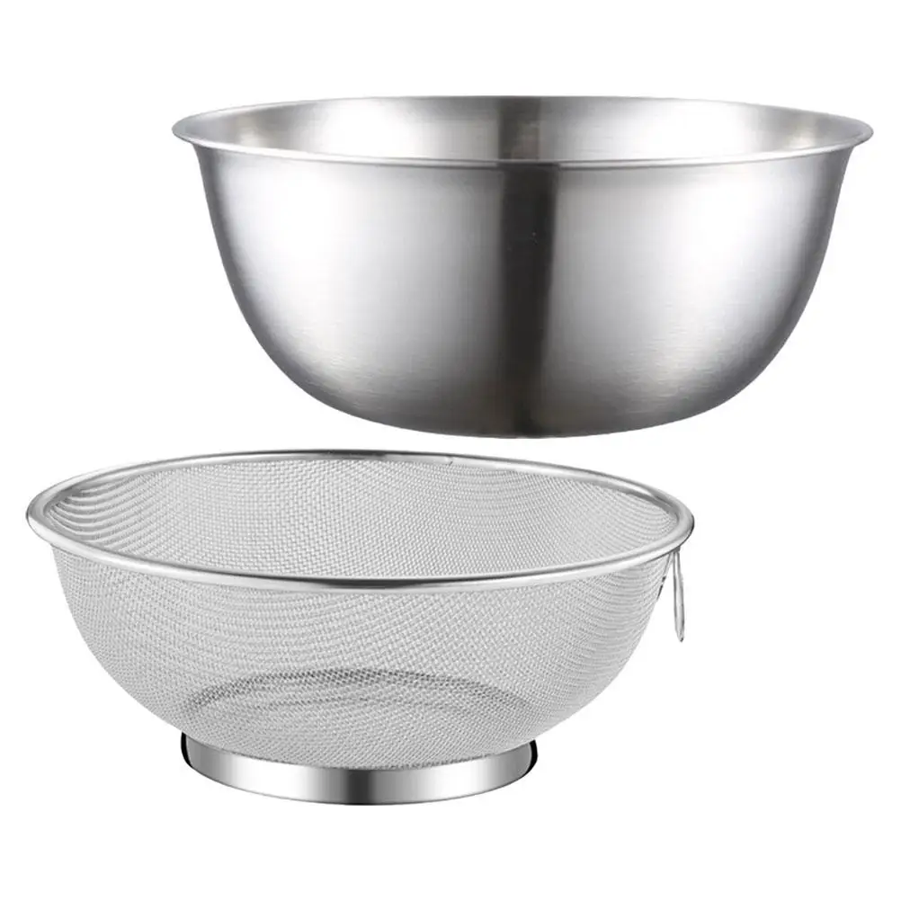 

Drain Basket Sink Fruit for Kitchen Stainless Draining Food Strainer Rice Rinse Colander Beat Eggs