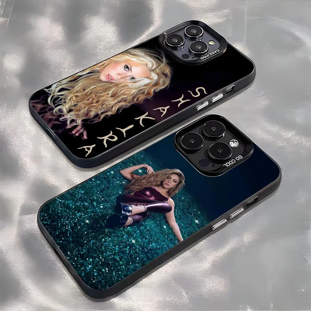 Singer S-Shakira Handyhülle für iPhone 17 Air 16 15 14 Plus 13 12 11 Pro 7 8 XS Max XR Silber Schwarz Stoßfeste Hülle