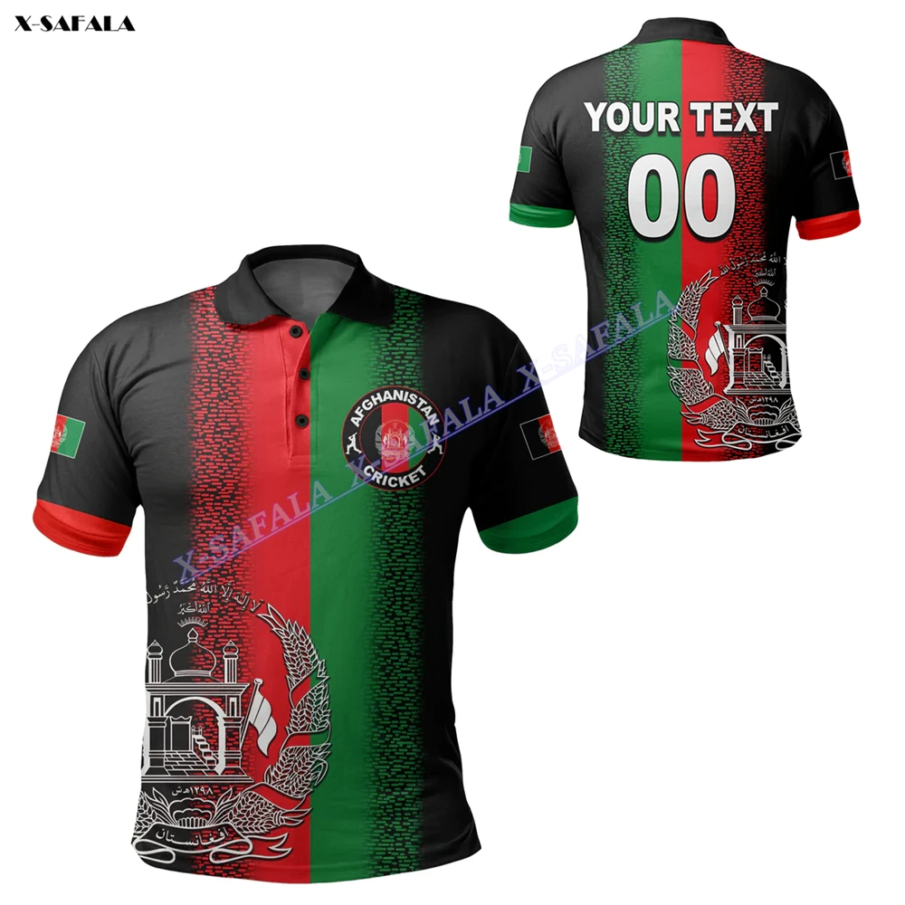 

Afghanistan Zimbabwe Custom Number Gift Cricket 3D Print High Quality Men Adult Polo Shirt Short Sleeve Top Tee Breathable