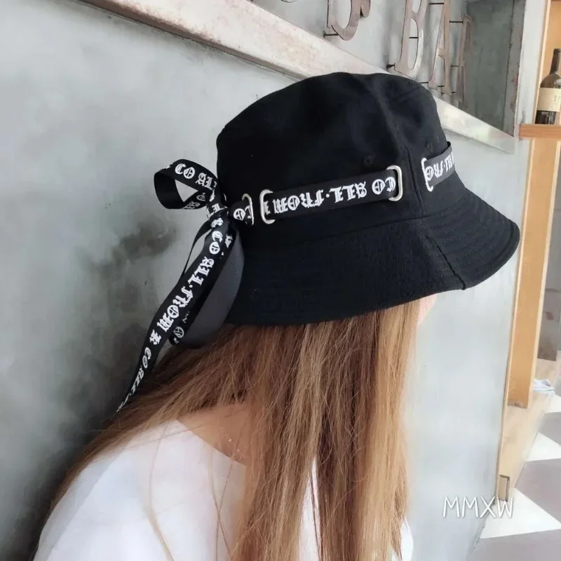 Nette Katze Ohren Streamer Fischer Hut Frauen Casual Becken Hut Solide Sonnenhut Designer Eimer Hut Unisex Punk Hüte Hip Hop bonnets