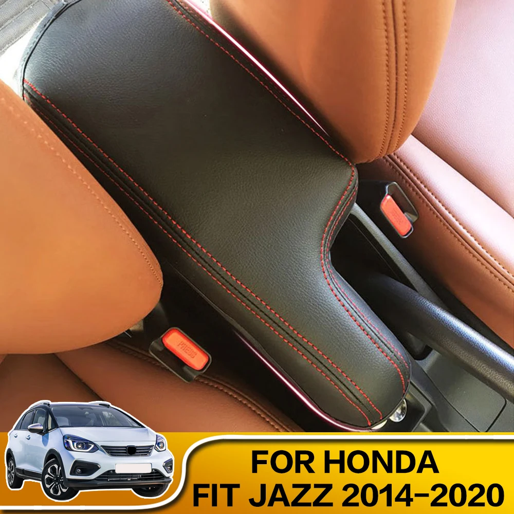 1Pcs Car Interior Decorative Accessories Armrests Box Cover Center Console For Honda Jazz Fit 2014 2015 2016 2017 2018 2019 2020