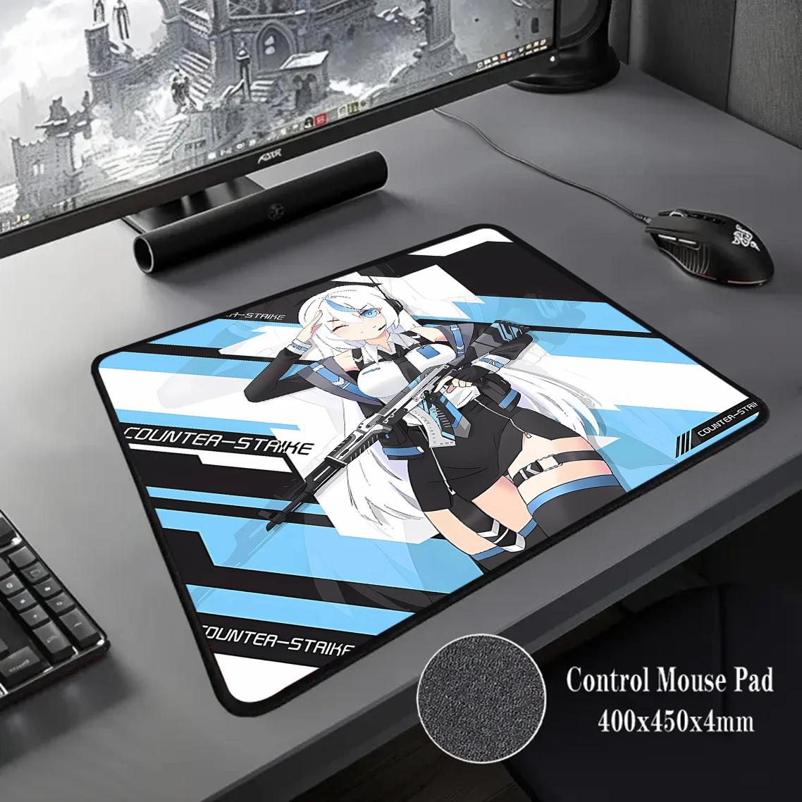 Game CSGO Printing Control Mousepad Gaming Professional Mause Pad PC Premium Mouse Mat 40x45cm Keyboard Pads Office Deskmat