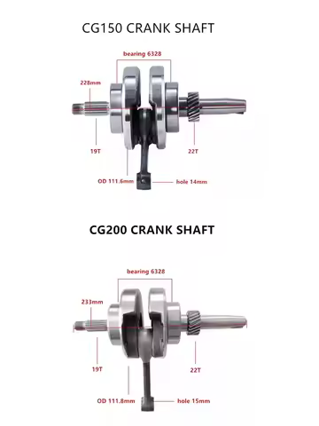Motorcycle Engine Parts of Crankshaft Assy for Haojue Honda Qingqi Jingcheng Qjmotor Lifan Loncin CG125 CG150 CG200 Crank Shaft