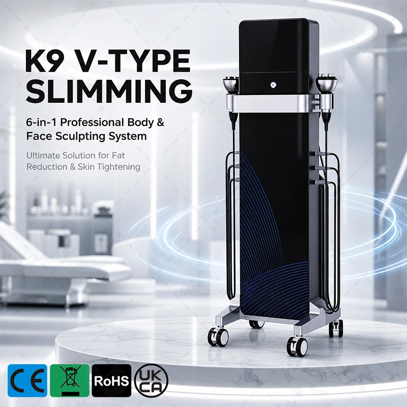 6-in-1 K9 V-Type Slimming Machine 40K Cavitation RF Vacuum Body Shaping Facial Lifting Anti-Cellulite Fat Burning Beauty Device