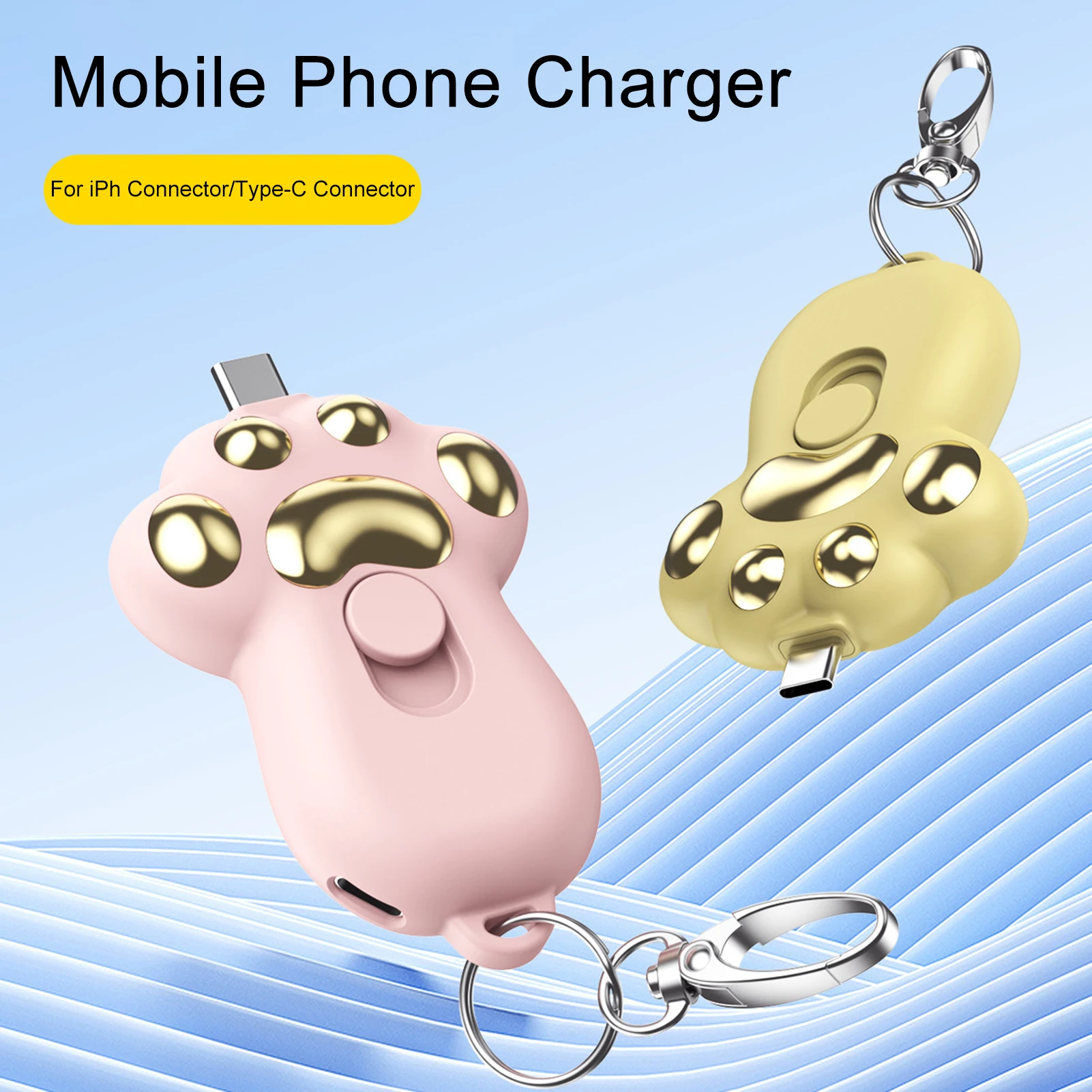 Mini Power Bank Plug Play Universal Portable Cute Cat Claw Shaped Type C Power Bank Mobile Phone Charger For Iphone